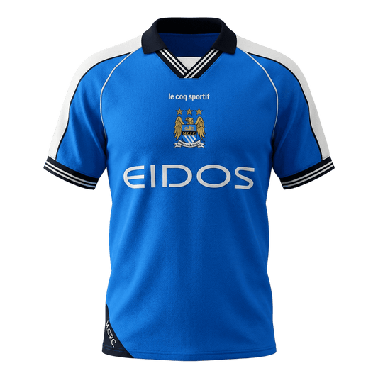Manchester City 1999/01 Koti Retro-pelipaita Miesten