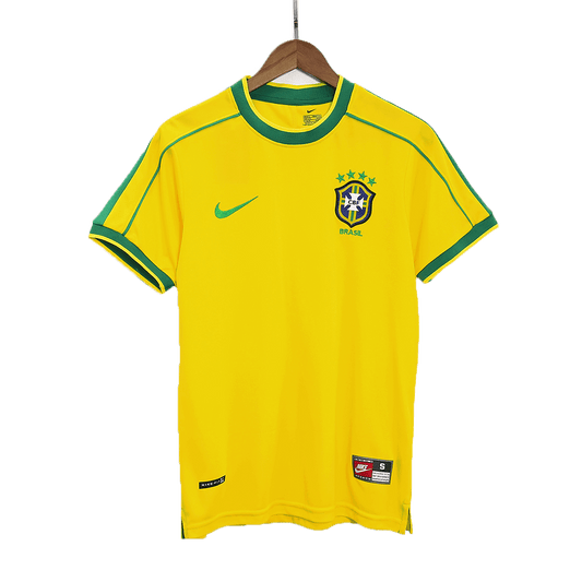 Brazil 1998 Koti Retro-pelipaita Miesten