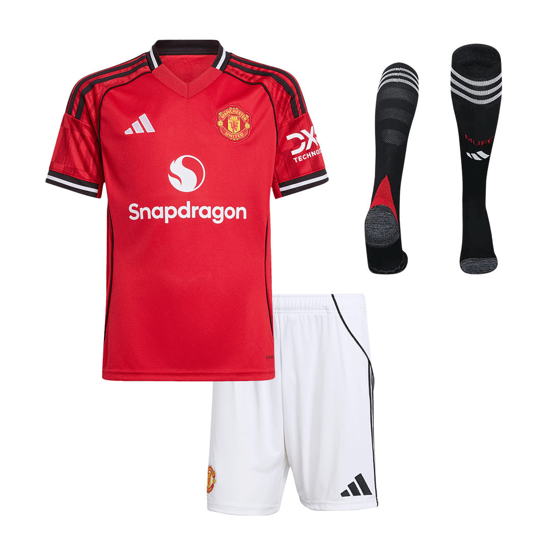 Manchester United 2025/26 Koti Lasten täydellinen peliasu