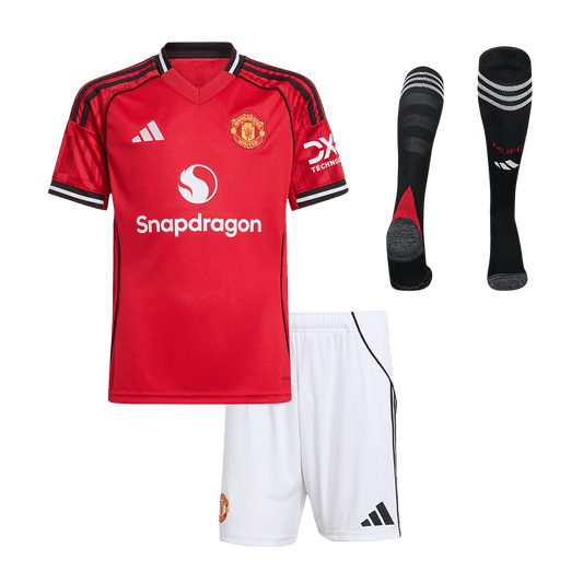 Manchester United 2025/26 Koti Lasten täydellinen peliasu