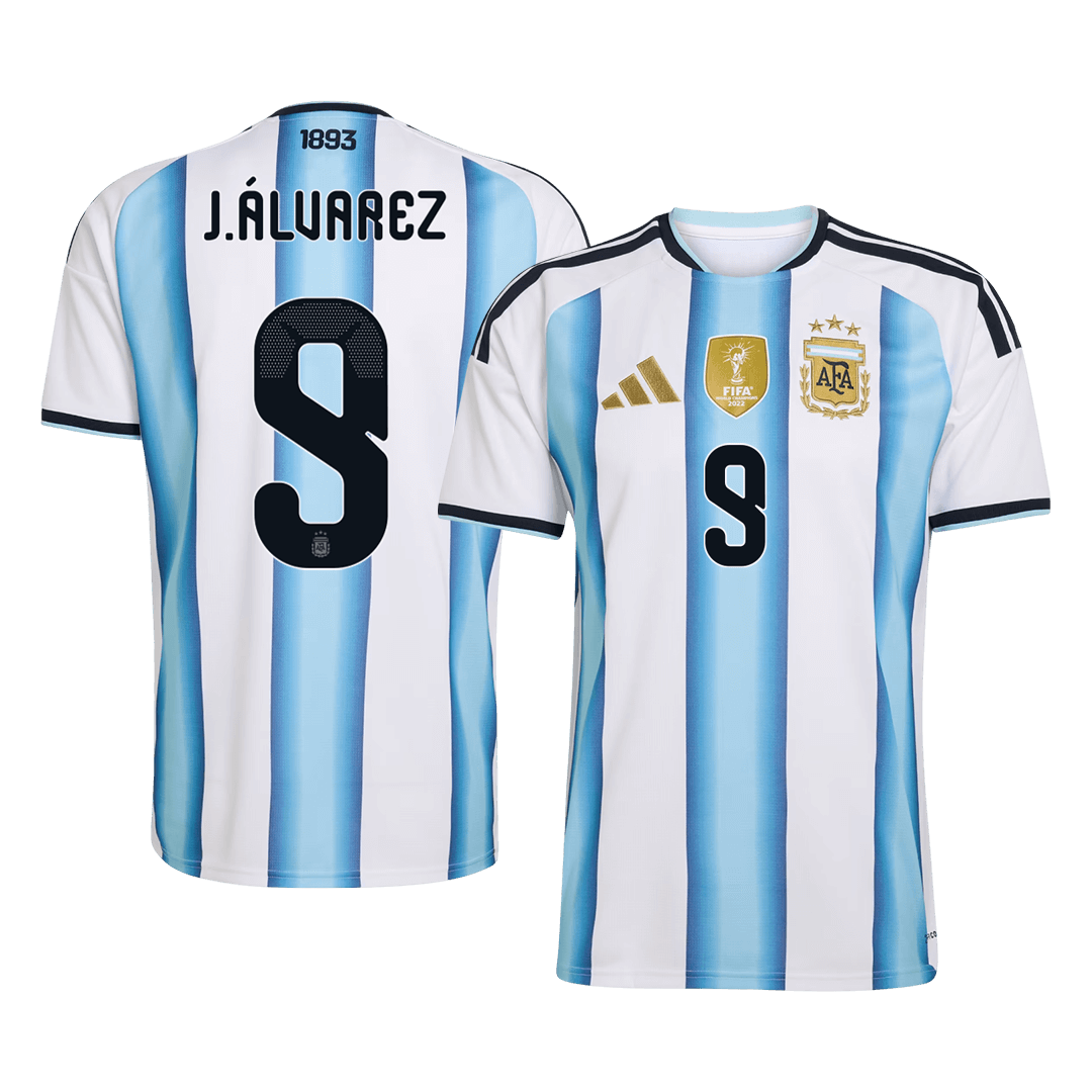 Argentina World Cup 2026 Koti Pelipaita Miesten J. ALVAREZ #9 [PREMIUM]