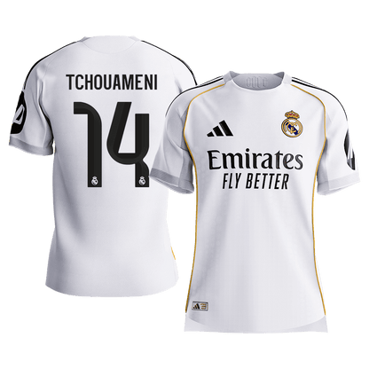 Real Madrid 2025/26 Koti Pelipaita (Player Version) Miesten TCHOUAMENI #14 [PREMIUM]