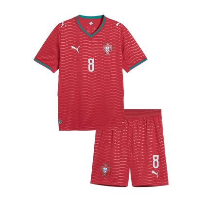 Portugal World Cup 2026 Koti Pelipaitasetti Lasten B. FERNANDES #8 [PREMIUM]