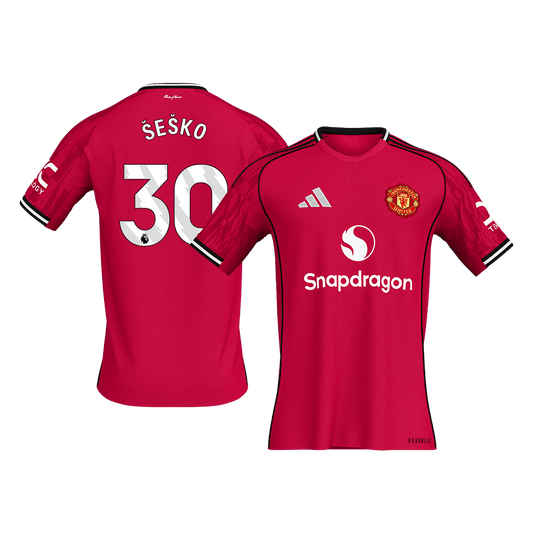 Manchester United 2025/26 Koti Pelipaita Miesten ŠEŠKO #30 [PREMIUM]