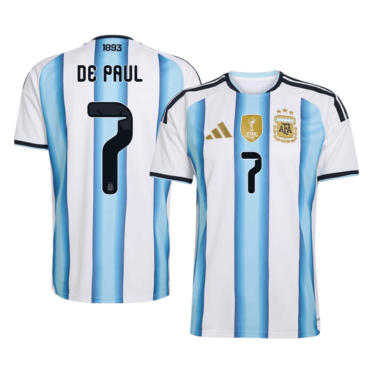 Argentina World Cup 2026 Koti Pelipaita Miesten DE PAUL #7 [PREMIUM]
