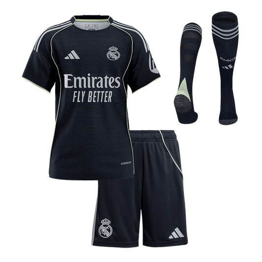 Real Madrid 2025/26 Vieras Lasten täydellinen peliasu [PREMIUM]