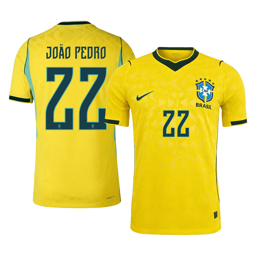 Brazil World Cup 2026 Koti Pelipaita (Player Version) Miesten JOÃO PEDRO #22