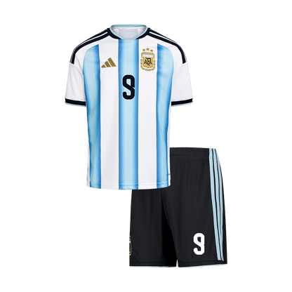 Argentina World Cup 2026 Koti Pelipaitasetti Lasten J. ALVAREZ #9 [PREMIUM]