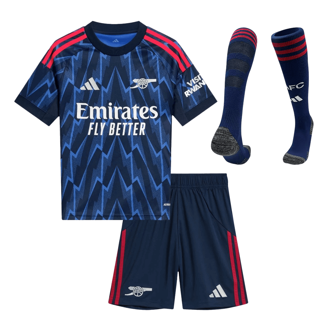Arsenal 2025/26 Vieras Lasten täydellinen peliasu