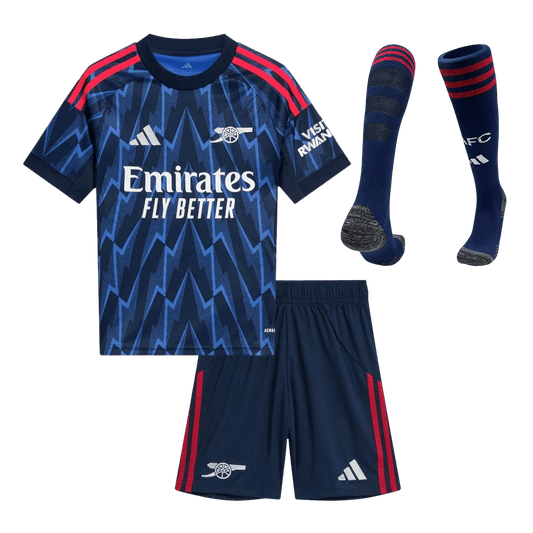 Arsenal 2025/26 Vieras Lasten täydellinen peliasu