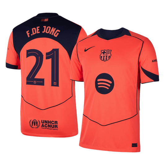 Barcelona 2025/26 UCL Kolmas Pelipaita Miesten F.DE JONG #21