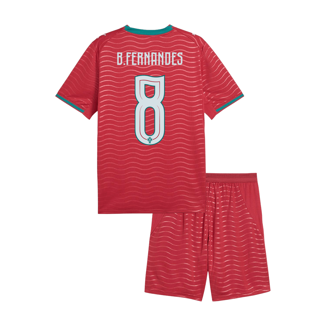Portugal World Cup 2026 Koti Pelipaitasetti Lasten B. FERNANDES #8 [PREMIUM]