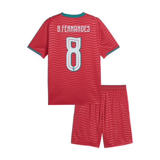 Portugal World Cup 2026 Koti Pelipaitasetti Lasten B. FERNANDES #8 [PREMIUM]