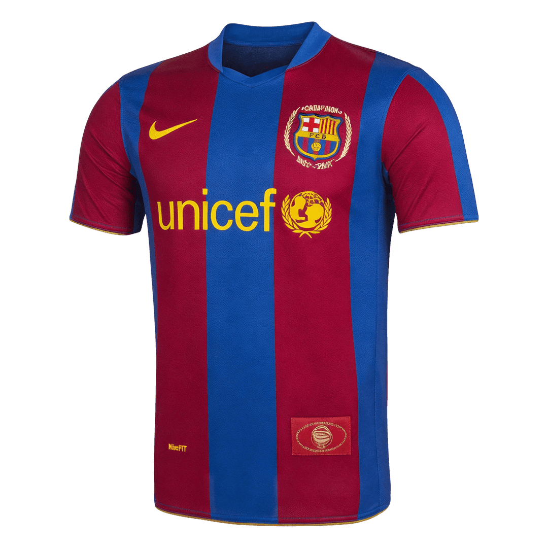 Barcelona 2007/08 Koti Retro-pelipaita Miesten