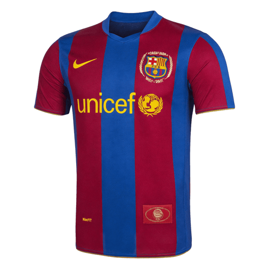 Barcelona 2007/08 Koti Retro-pelipaita Miesten