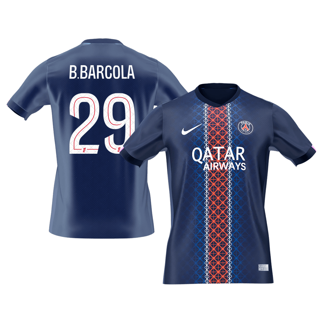 PSG 2025/26 Koti Pelipaita Miesten B.BARCOLA #29 [PREMIUM]