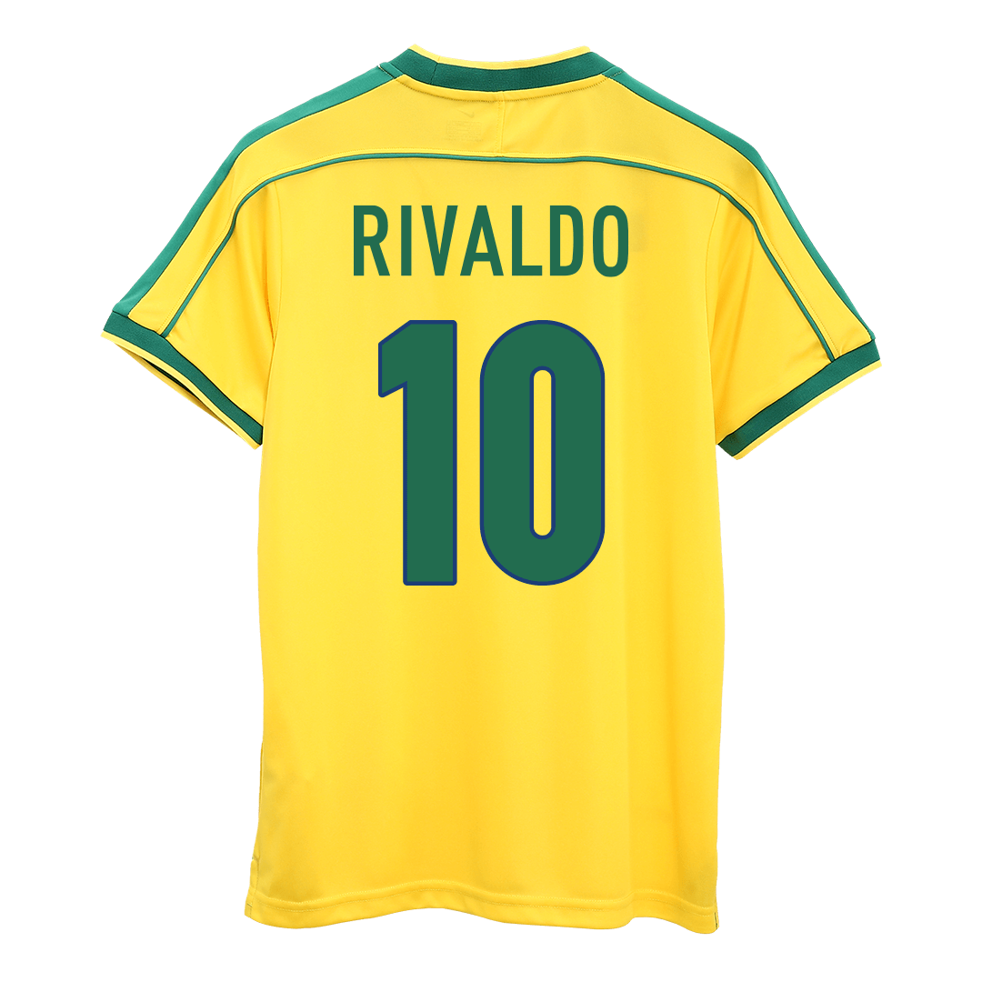Brazil World Cup 1998 Koti Retro-pelipaita Miesten RIVALDO #10