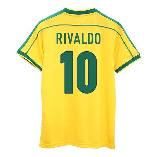 Brazil World Cup 1998 Koti Retro-pelipaita Miesten RIVALDO #10