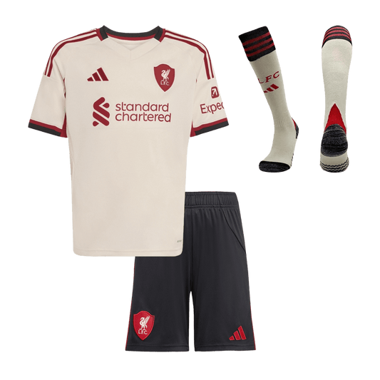 Liverpool 2025/26 Vieras Lasten täydellinen peliasu