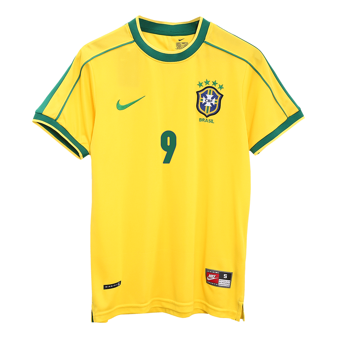 Brazil World Cup 1998 Koti Retro-pelipaita Miesten RONALDO #9