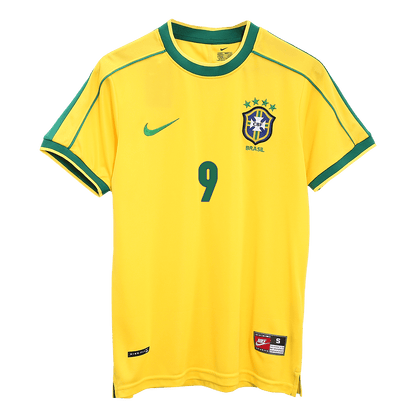 Brazil World Cup 1998 Koti Retro-pelipaita Miesten RONALDO #9