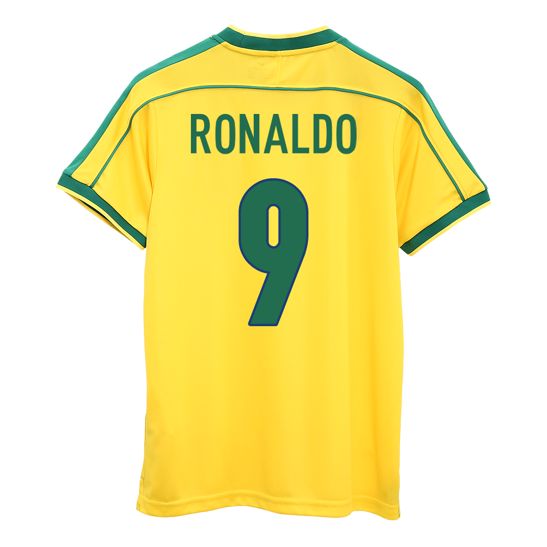 Brazil World Cup 1998 Koti Retro-pelipaita Miesten RONALDO #9