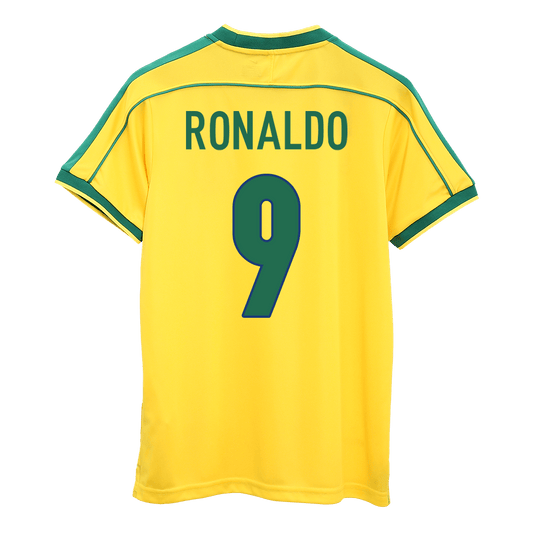 Brazil World Cup 1998 Koti Retro-pelipaita Miesten RONALDO #9