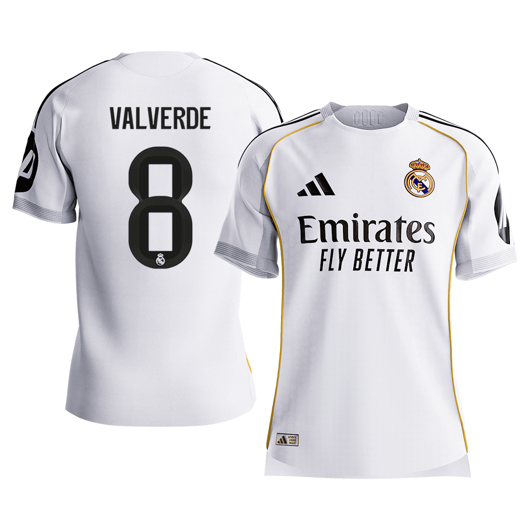 Real Madrid 2025/26 Koti Pelipaita (Player Version) Miesten VALVERDE #8 [PREMIUM]