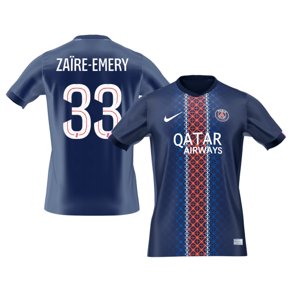 PSG 2025/26 Koti Pelipaita Miesten ZAïRE EMERY #33 [PREMIUM]