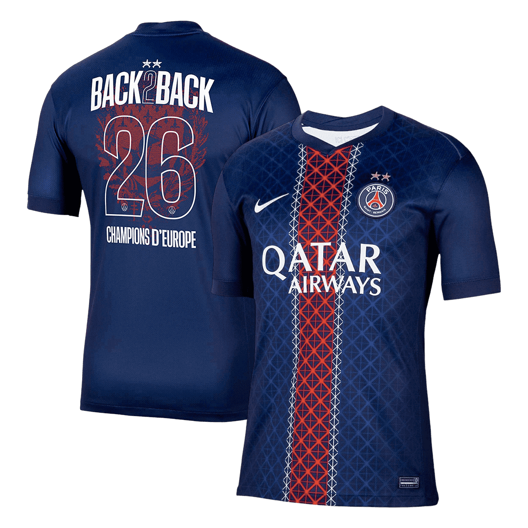PSG 2025/26 Koti Pelipaita Miesten Champions of Europe #26 [PREMIUM]