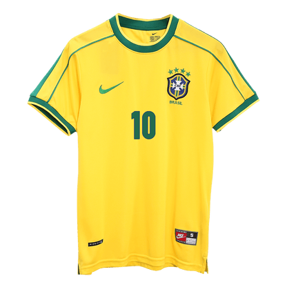 Brazil World Cup 1998 Koti Retro-pelipaita Miesten RIVALDO #10