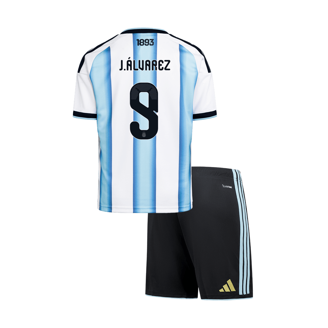 Argentina World Cup 2026 Koti Pelipaitasetti Lasten J. ALVAREZ #9 [PREMIUM]