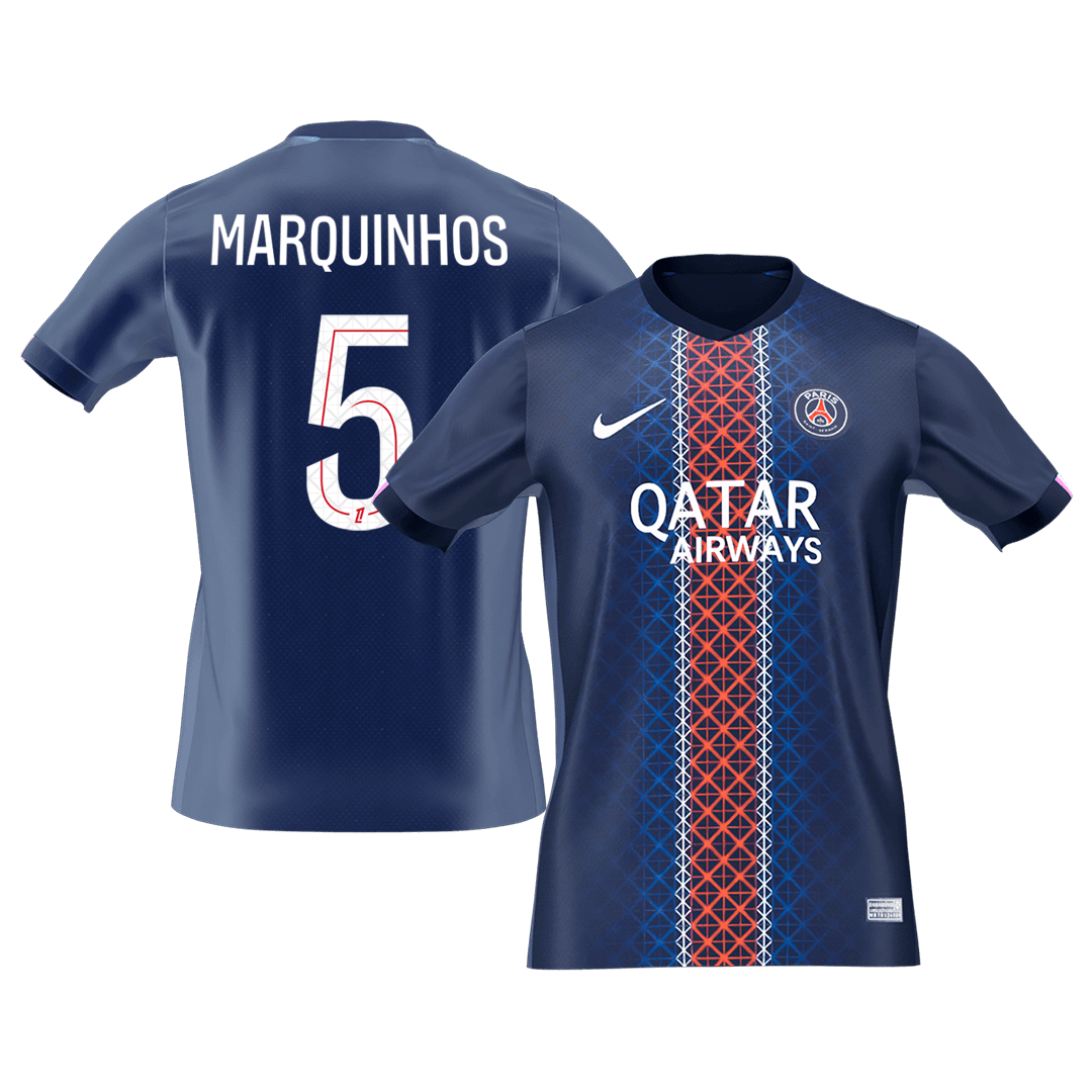 PSG 2025/26 Koti Pelipaita Miesten MARQUINHOS #5 [PREMIUM]